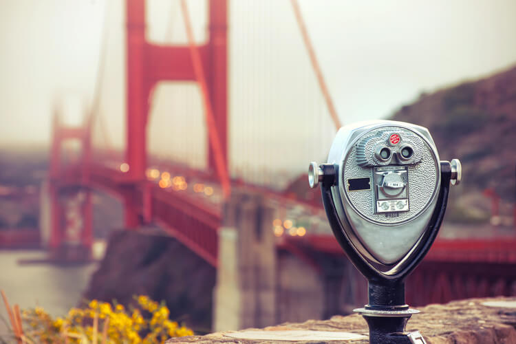 a viewfinder near the golden gate bridge